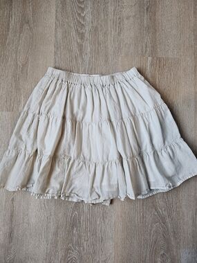 Mossimo Supply Co. Cream Tiered Circle Skirt